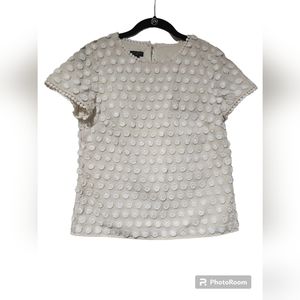 Talbots Cream Embroidered Floral Top Size 2p